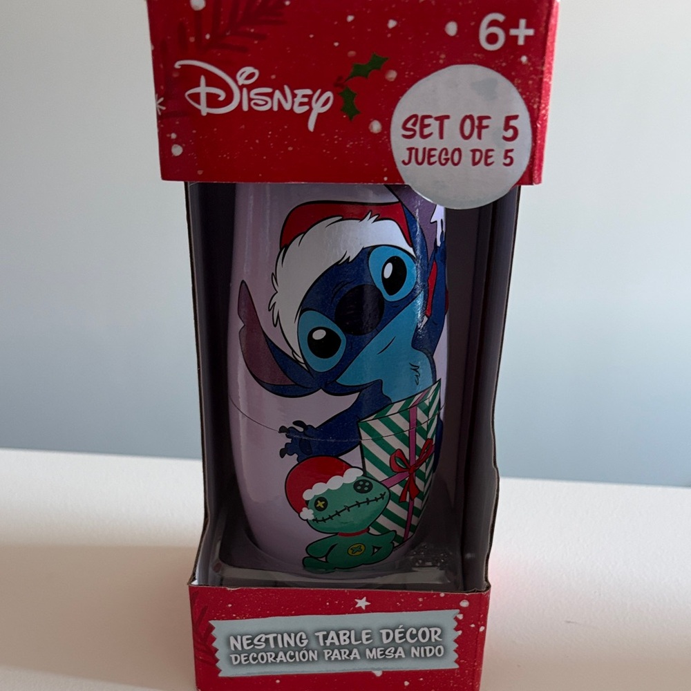 Disney Holiday Stitch Nesting Table Set - Red and Blue